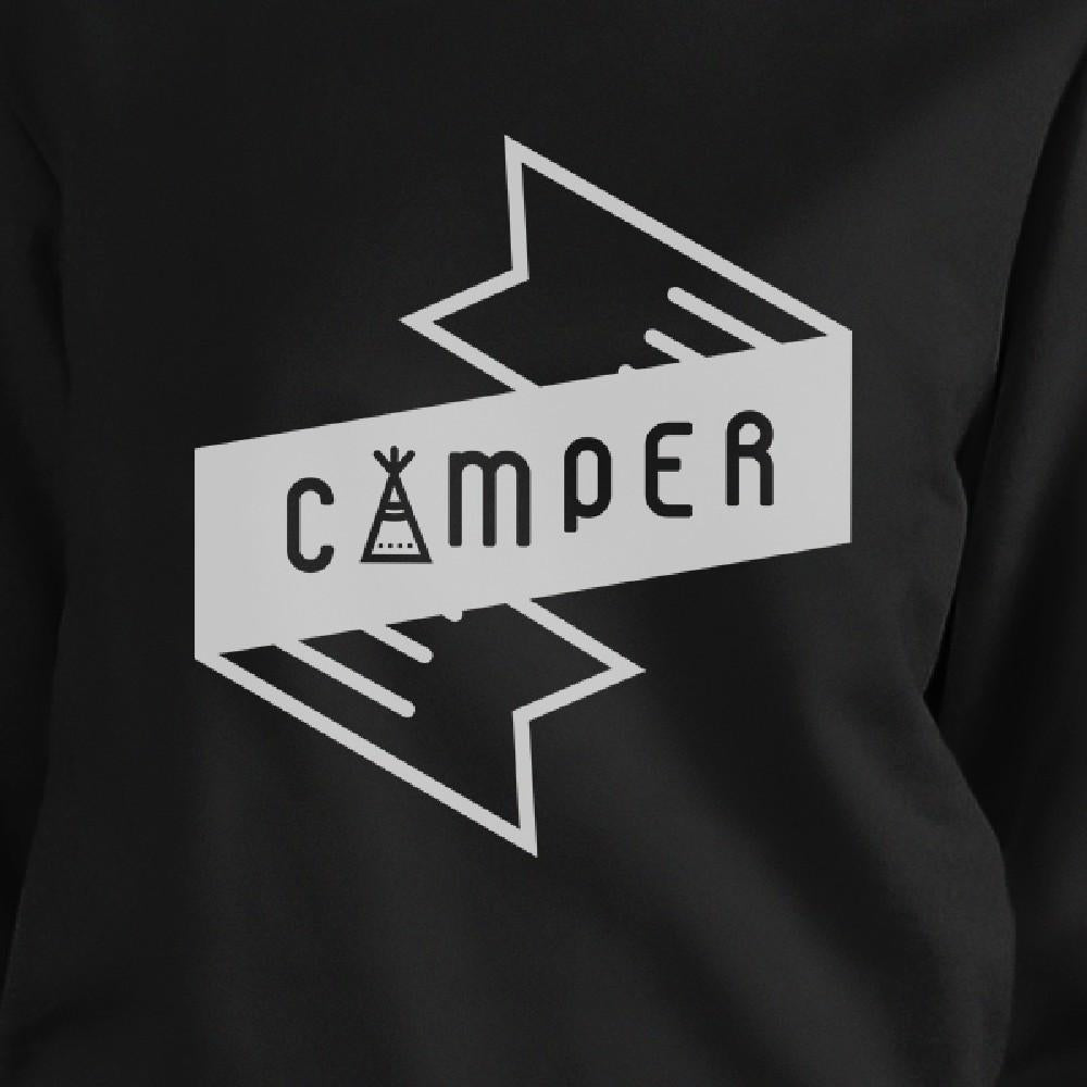 Camper Black Sweatshirt Trendy Design Fleece Cute Gift For Camping