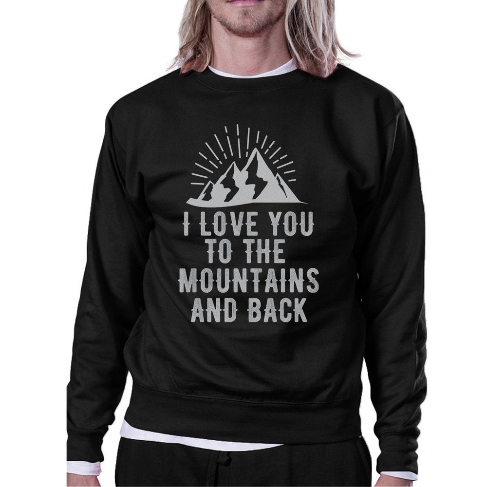 Mountain And Back Black Graphic Sweatshirt Cute Gift For Couples