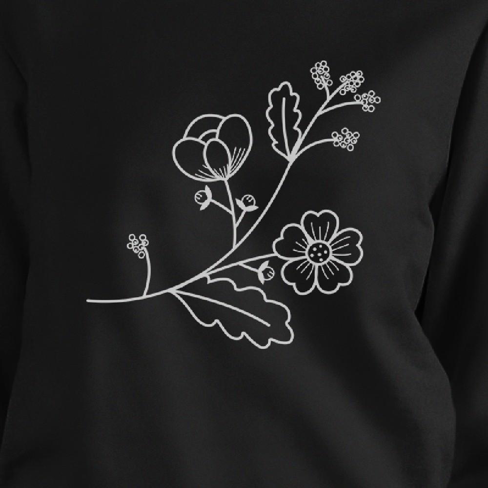 Flower Unisex Sweatshirts Flower Printed Pullover Fleece For Her