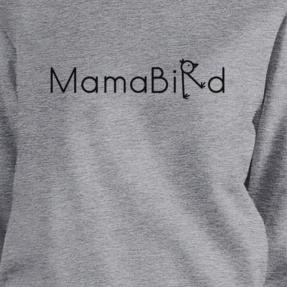 MamaBird Gray Unisex Cute Graphic Sweatshirt Gift Idea For New Moms