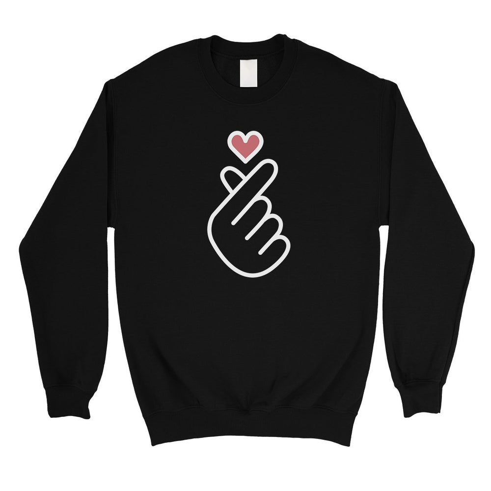 365 Printing Finger Heart Unisex Crewneck Korean Finger Heart Sweatshirt Gift