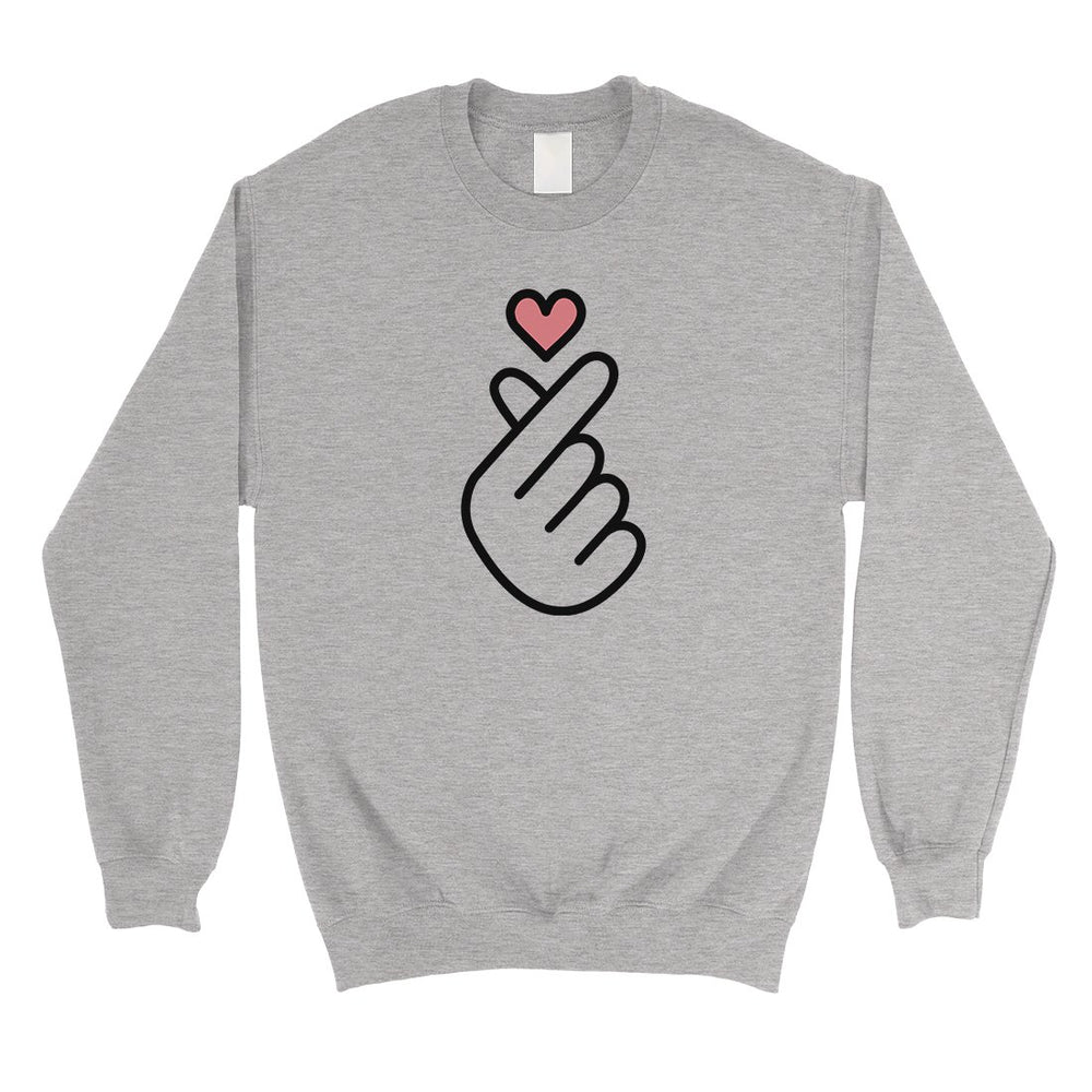 365 Printing Finger Heart Unisex Crewneck Korean Finger Heart Sweatshirt Gift