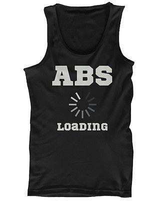 Men's Black Cotton Work Out Tank Top - Abs Loading