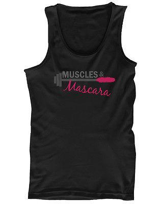 Women's Cute Black Cotton Work Out Tank Top - Muscles and Mascara