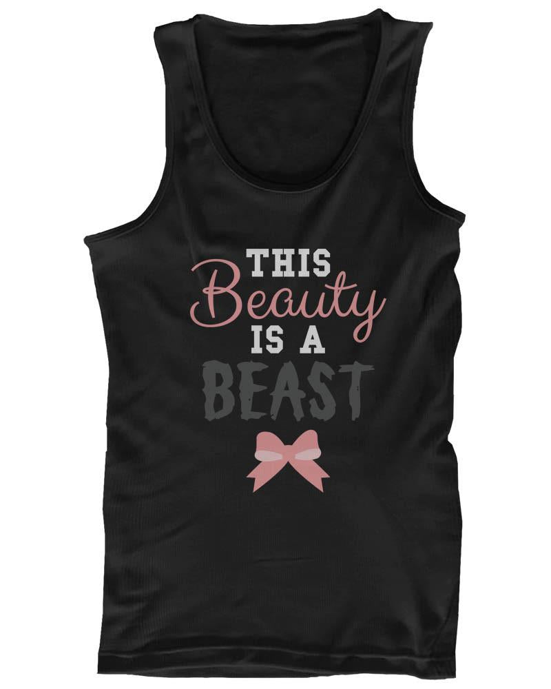 Work Out Tank Top – This Beauty’s a Beast – Cute Workout Tank, Gym Shirt