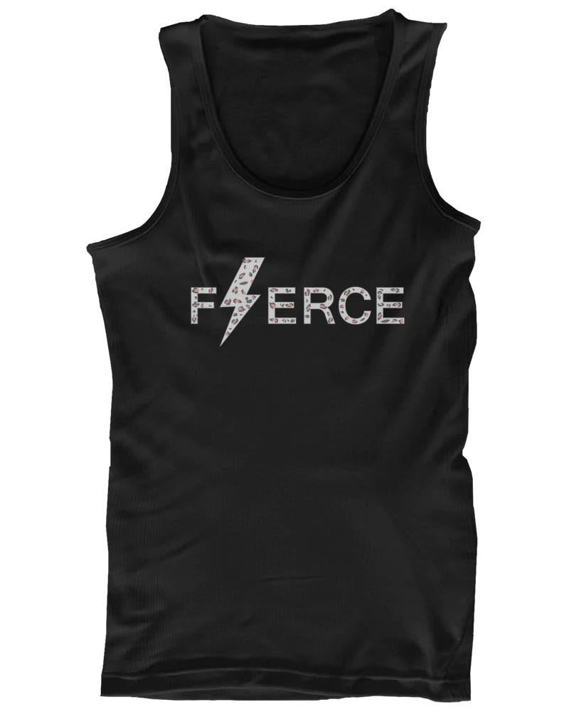 Women's Cute Leopard Design Tank Top - Fierce - Gym Clothes, Workout Tanks