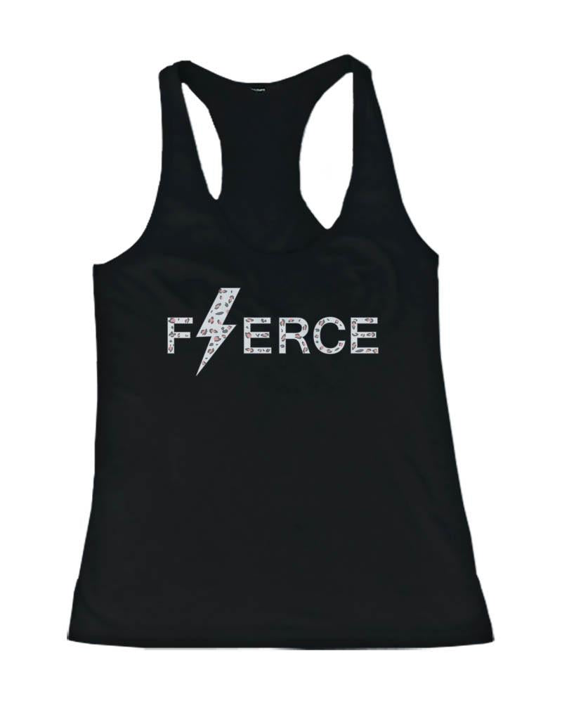 Women's Cute Leopard Design Tank Top - Fierce - Gym Clothes, Workout Tanks