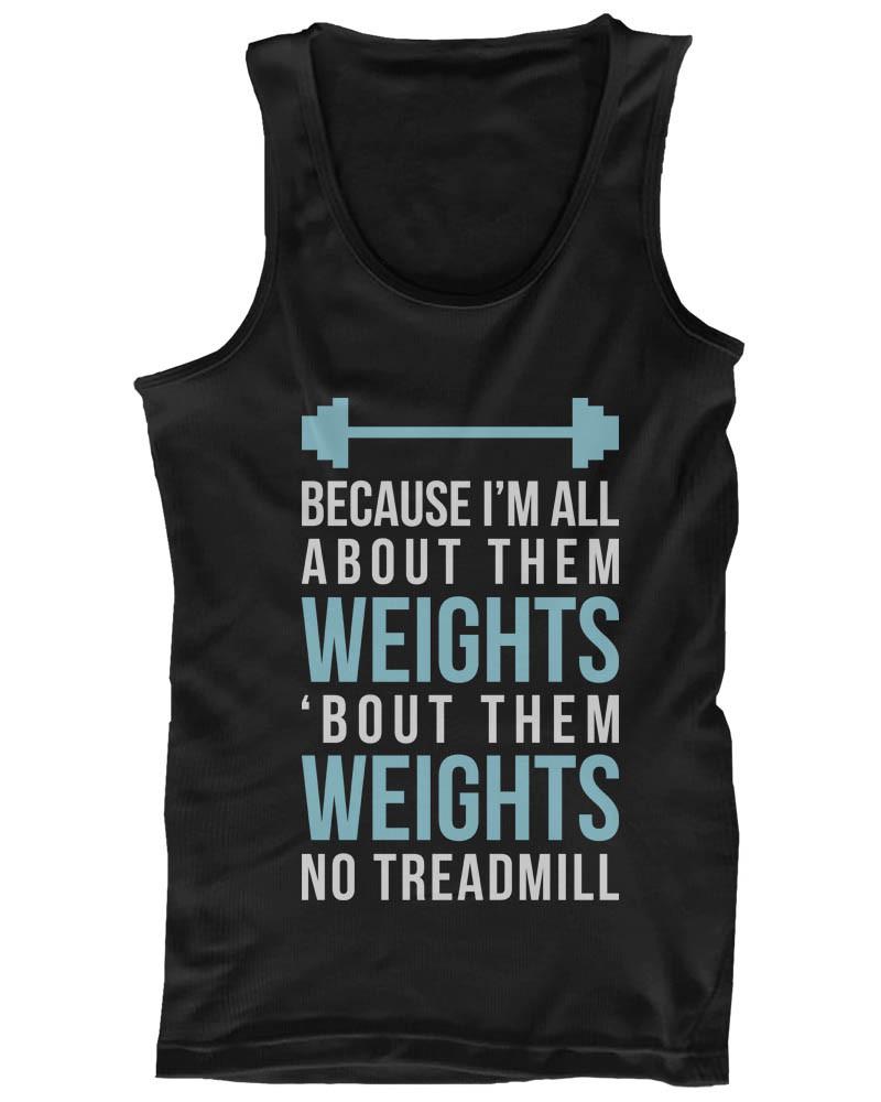 Funny Blue Design Workout Tank Top - All About Them Weight - Gym Clothes