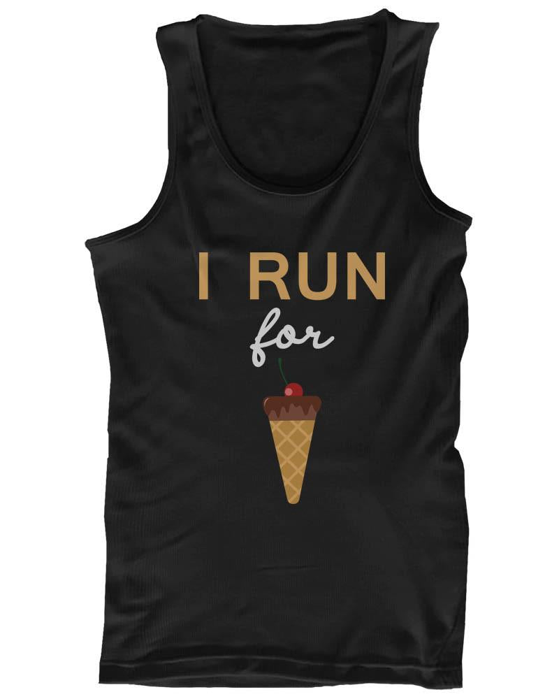 Funny Design Tank Top - I Run For Ice Cream - Gym Clothes, Workout Tanks