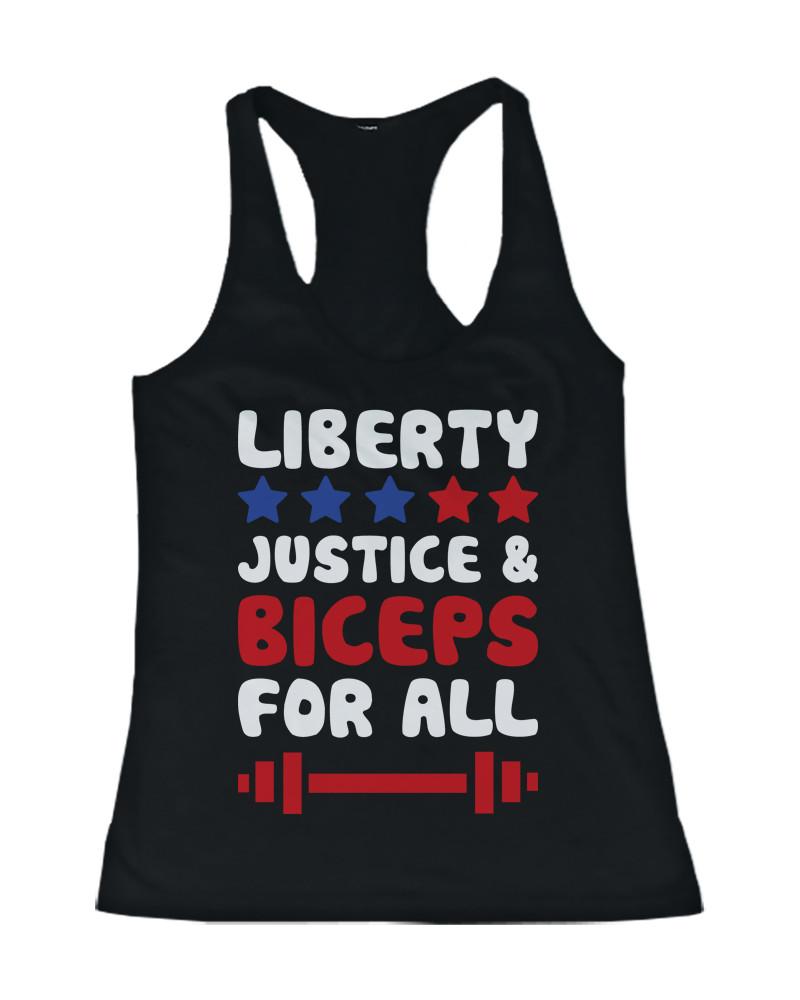 Men's Black Tank Top - LIBERTY JUSTICE AND BICEPS FOR ALL