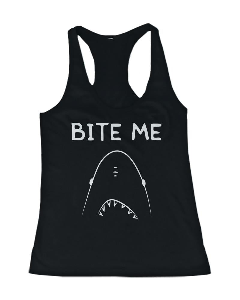 Men's Black Tank Top - SHARK BITE ME