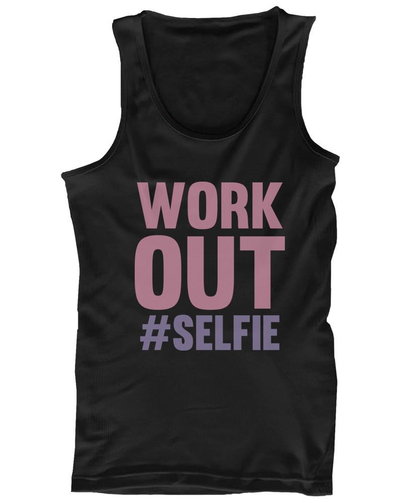 Work Out #Selfie Women’s Funny Work Out Tank Top Sleeveless Gym Clothing