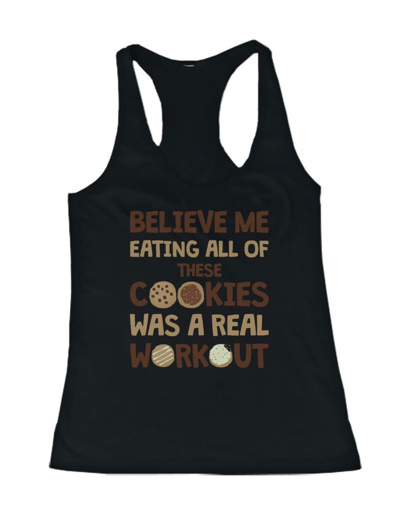 Eating Cookies was Real Workout Women's Funny Tanktop Fitness Sport Tanktop