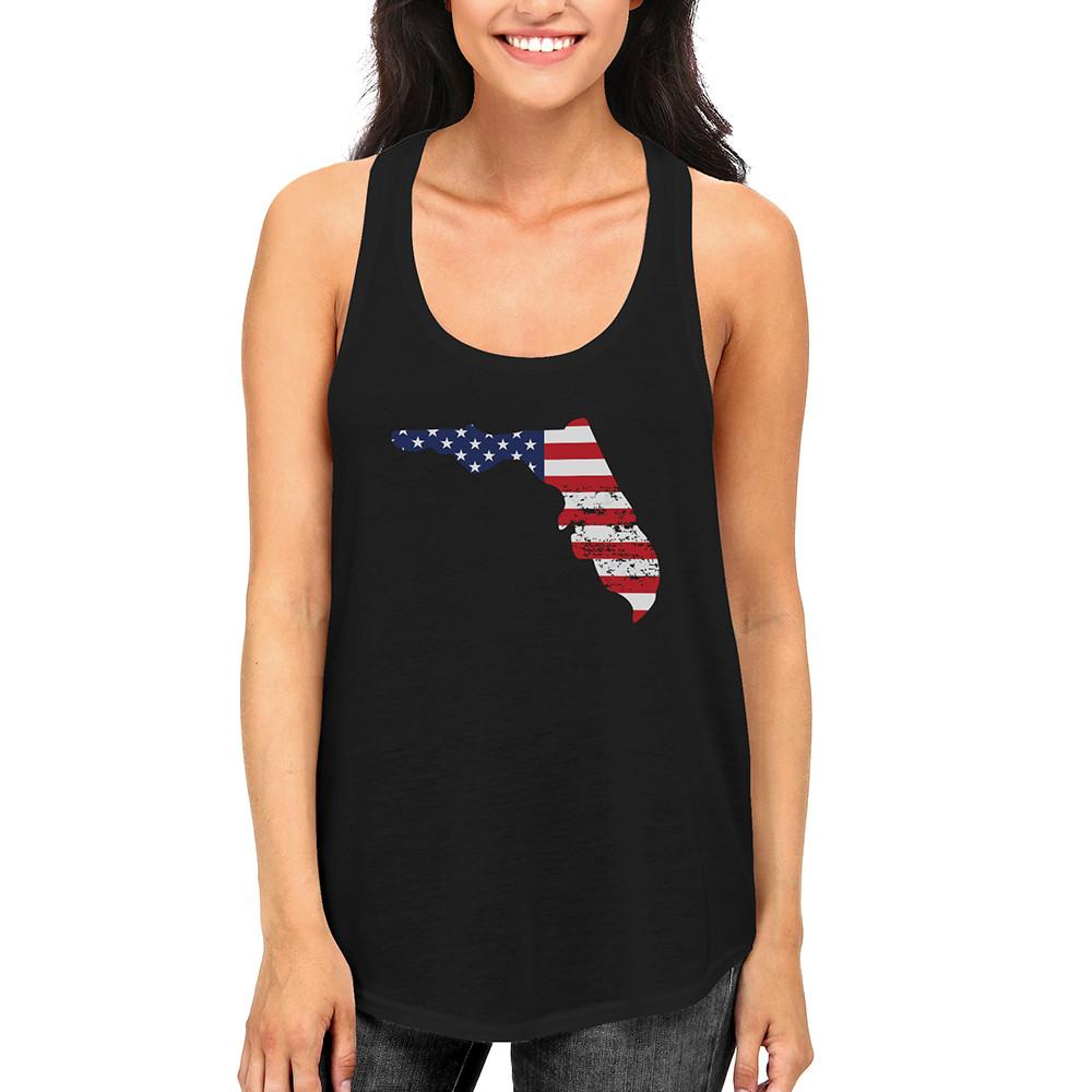 FL State USA Flag Women's Tank Top Florida American Flag Tanks