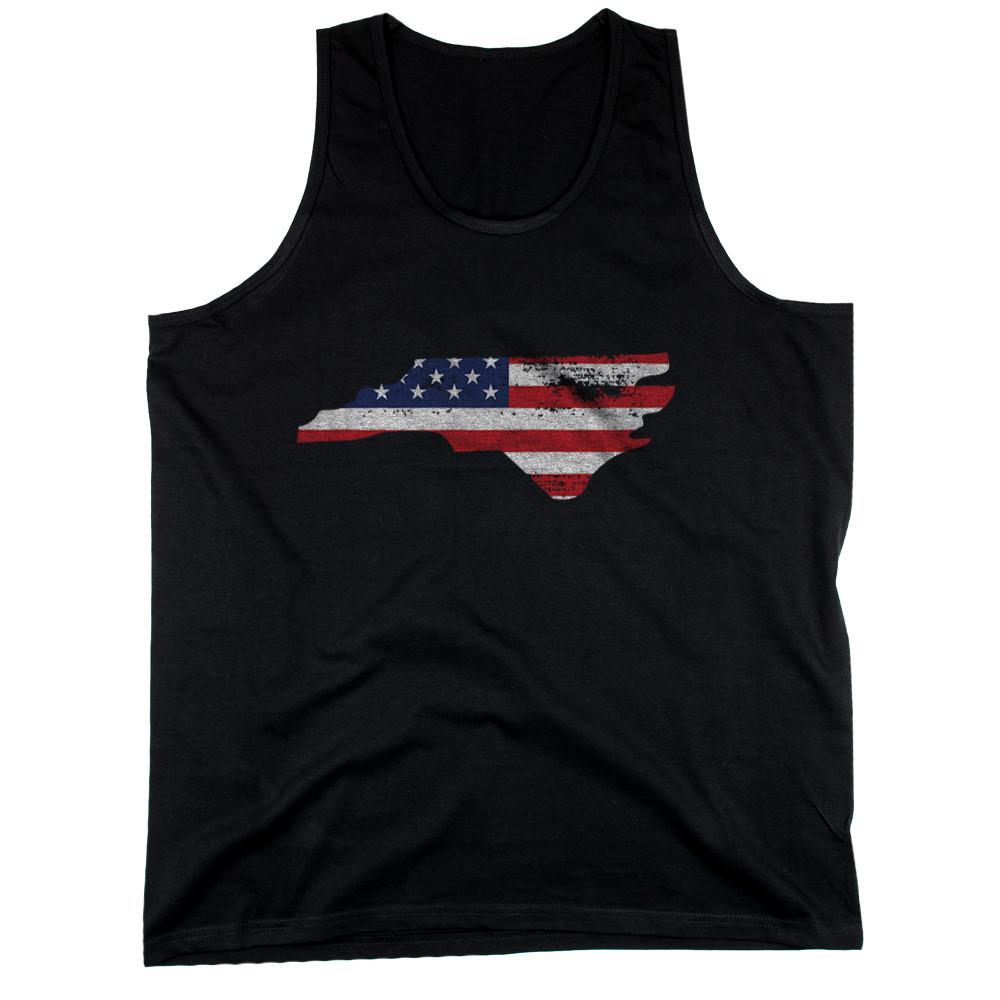 NC State USA Flag Men's Tank Top North Carolina American Flag Tanks