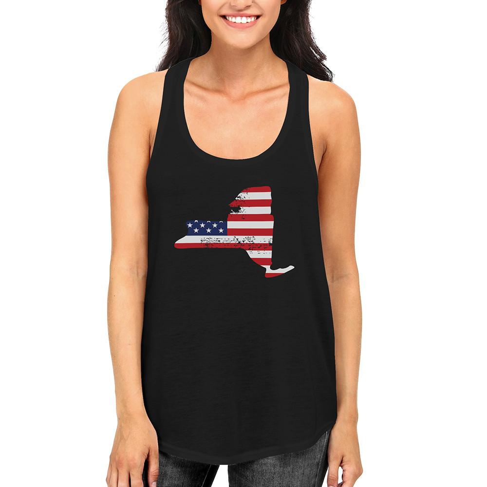 NY State USA Flag Women's Tank Top New York American Flag Tanks