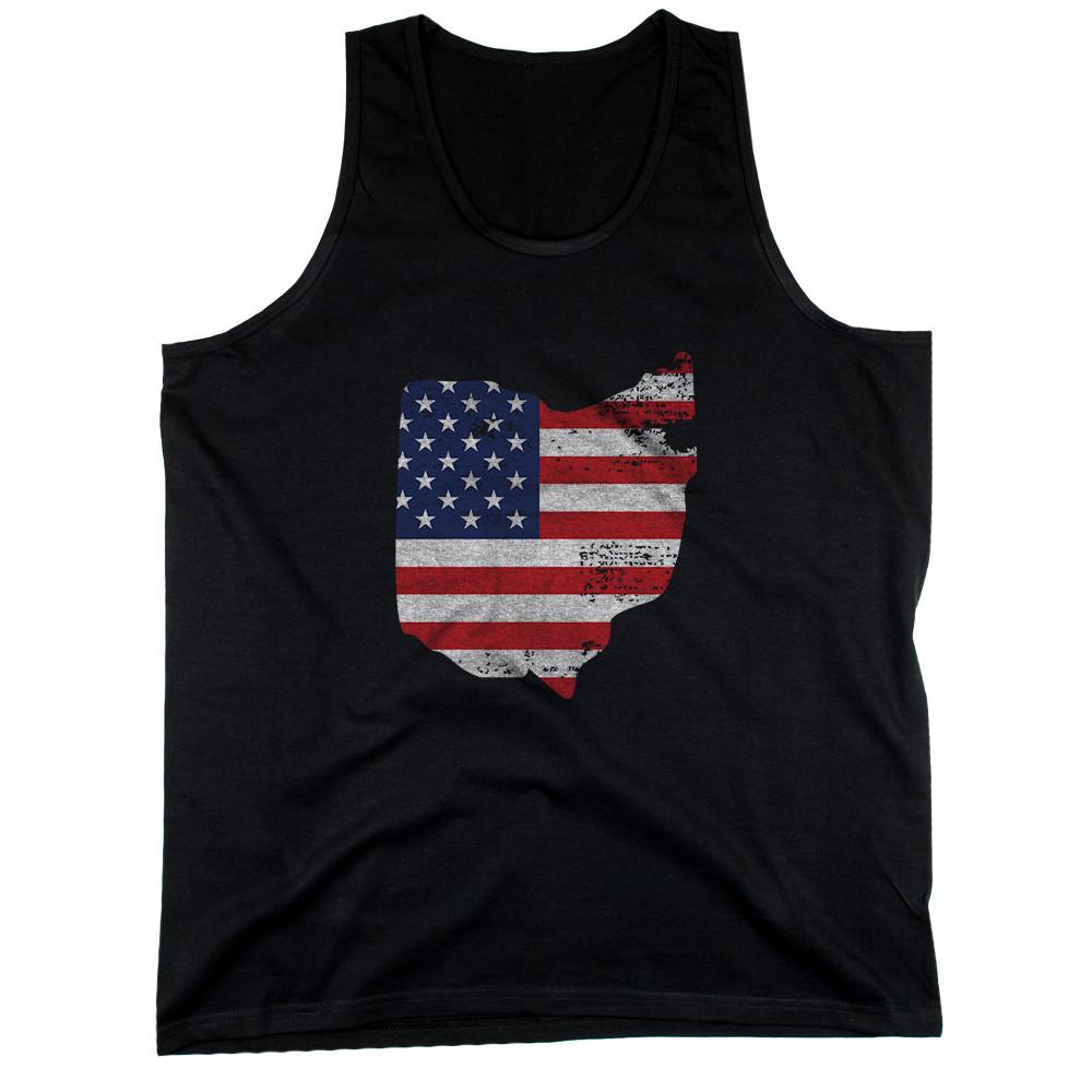 OH State USA Flag Men's Tank Top Ohio American Flag Tanks