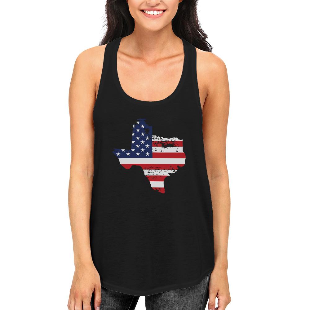 TX State USA Flag Women's Tank Top Texas American Flag Tanks