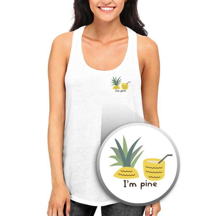 I'm Pine Funny Pocket Print Tank Top Back To School Racerback Tanks