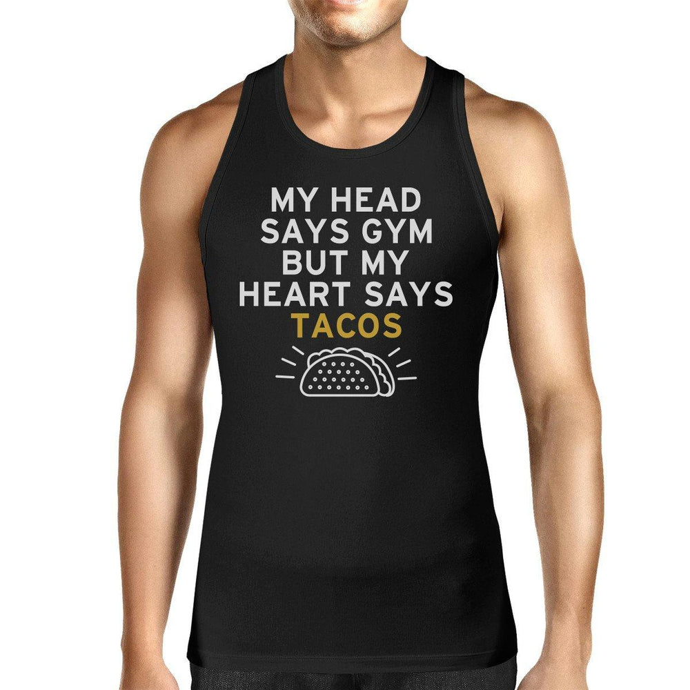 My Heart Says Tacos Unisex Tank Top Funny Gym Tanks Workout tee