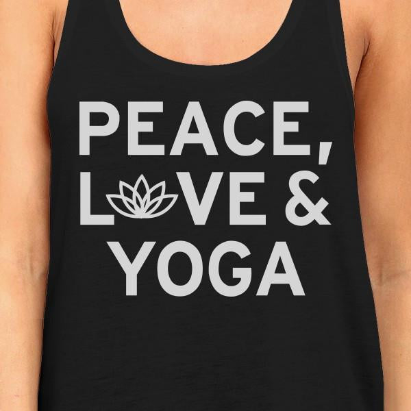 Peace Love Yoga Tank Top Yoga Work Out Tank Top Cute Yoga Racerback