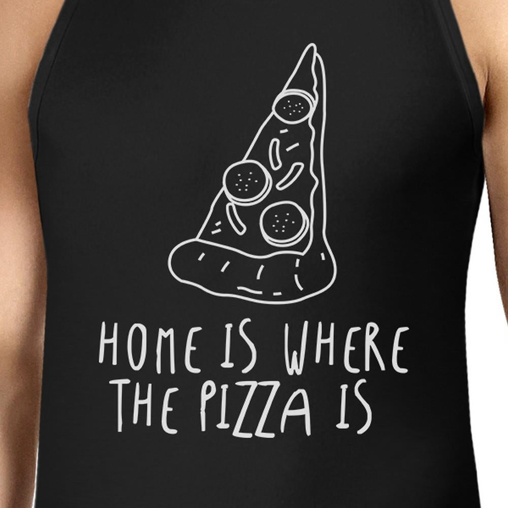 Home Where Pizza Is Mens Sleeveless Black Tank Top For Pizza Lovers