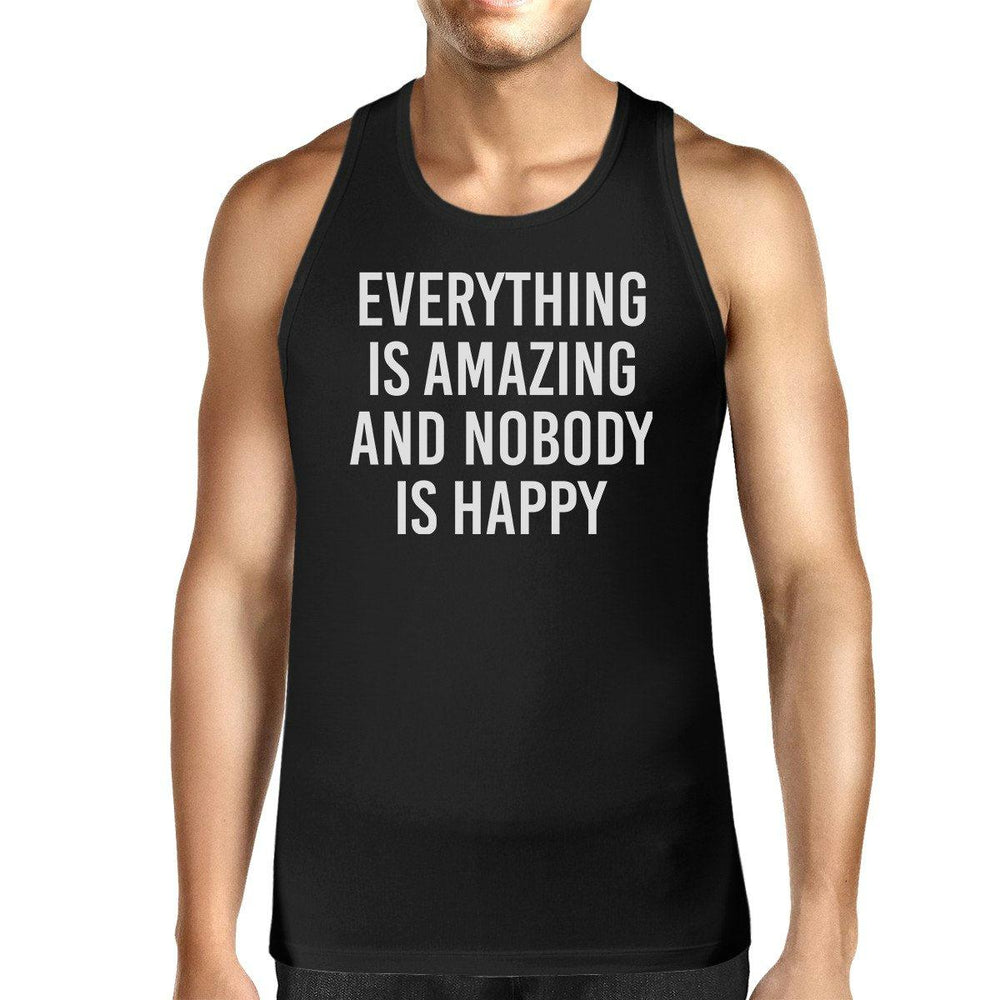 Everything Amazing Nobody Happy Mens Sleeveless Black Tank Top