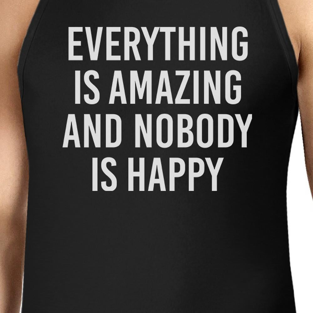 Everything Amazing Nobody Happy Mens Sleeveless Black Tank Top