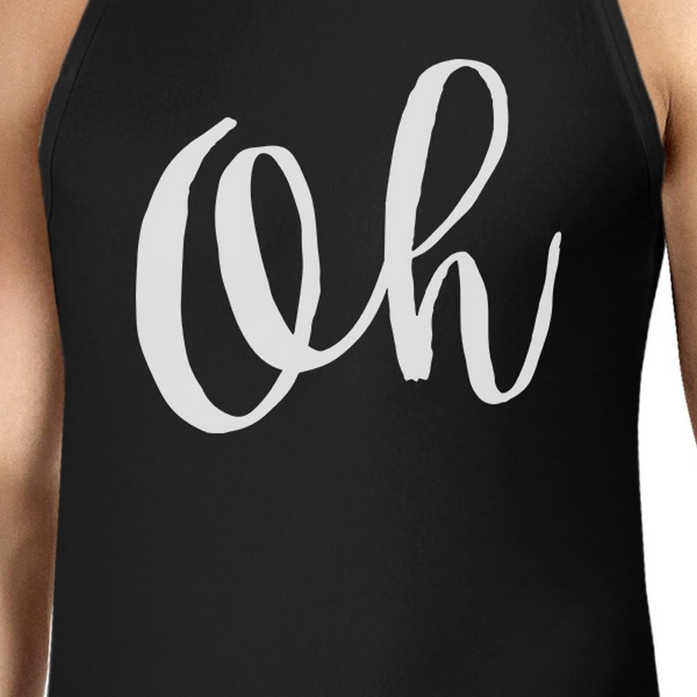 Oh Mens Typography Calligraphy Funny Sleeveless Black Tank Top