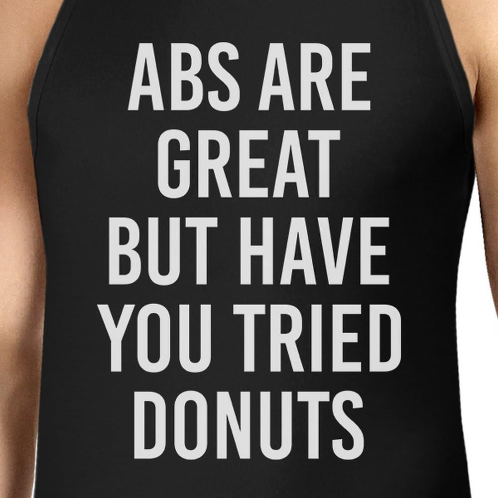 Abs Are Great But Mens Sleeveless Black Tank Top Typography Gym