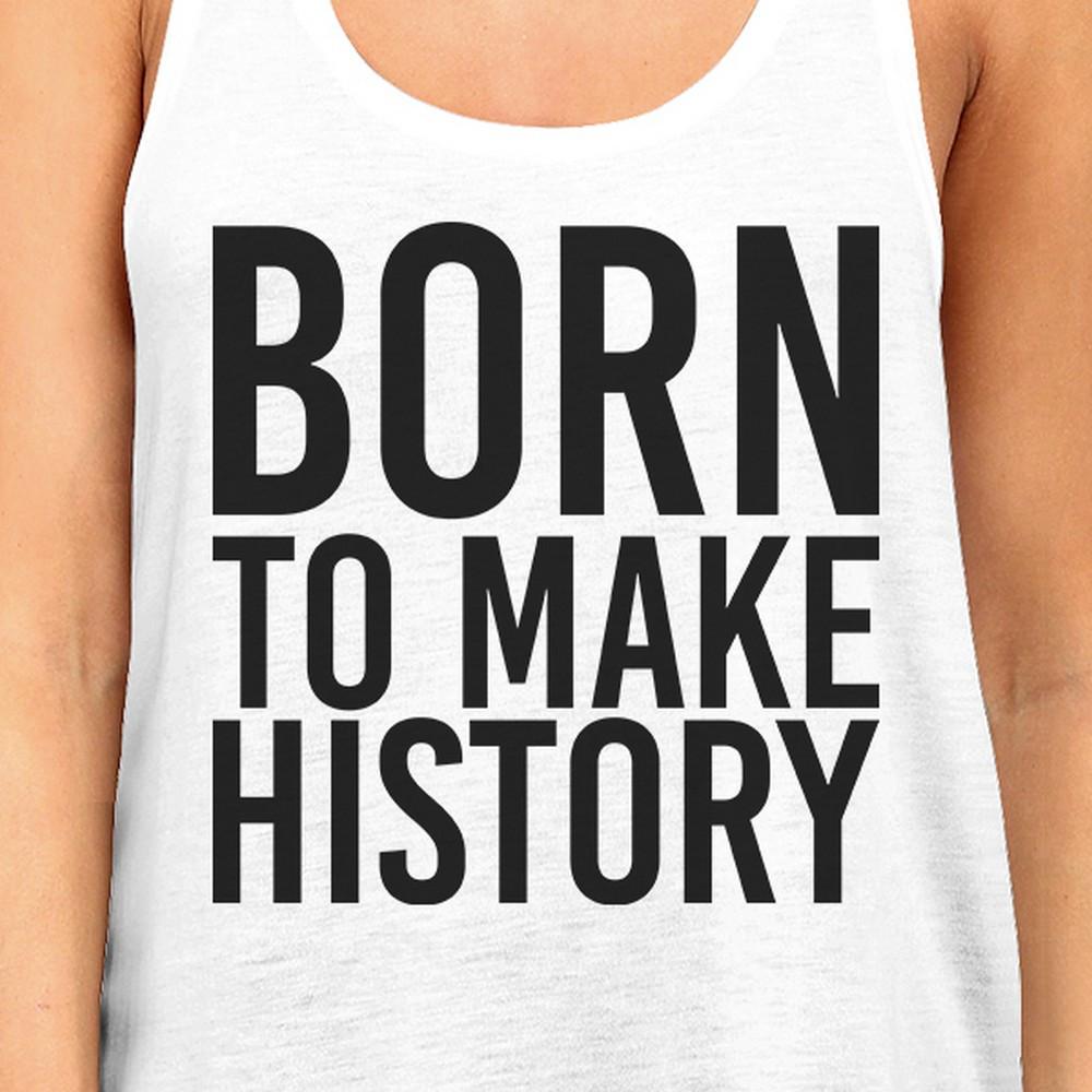 Born To Make history Womens White Sleeveless Tank Top Yuri On Ice