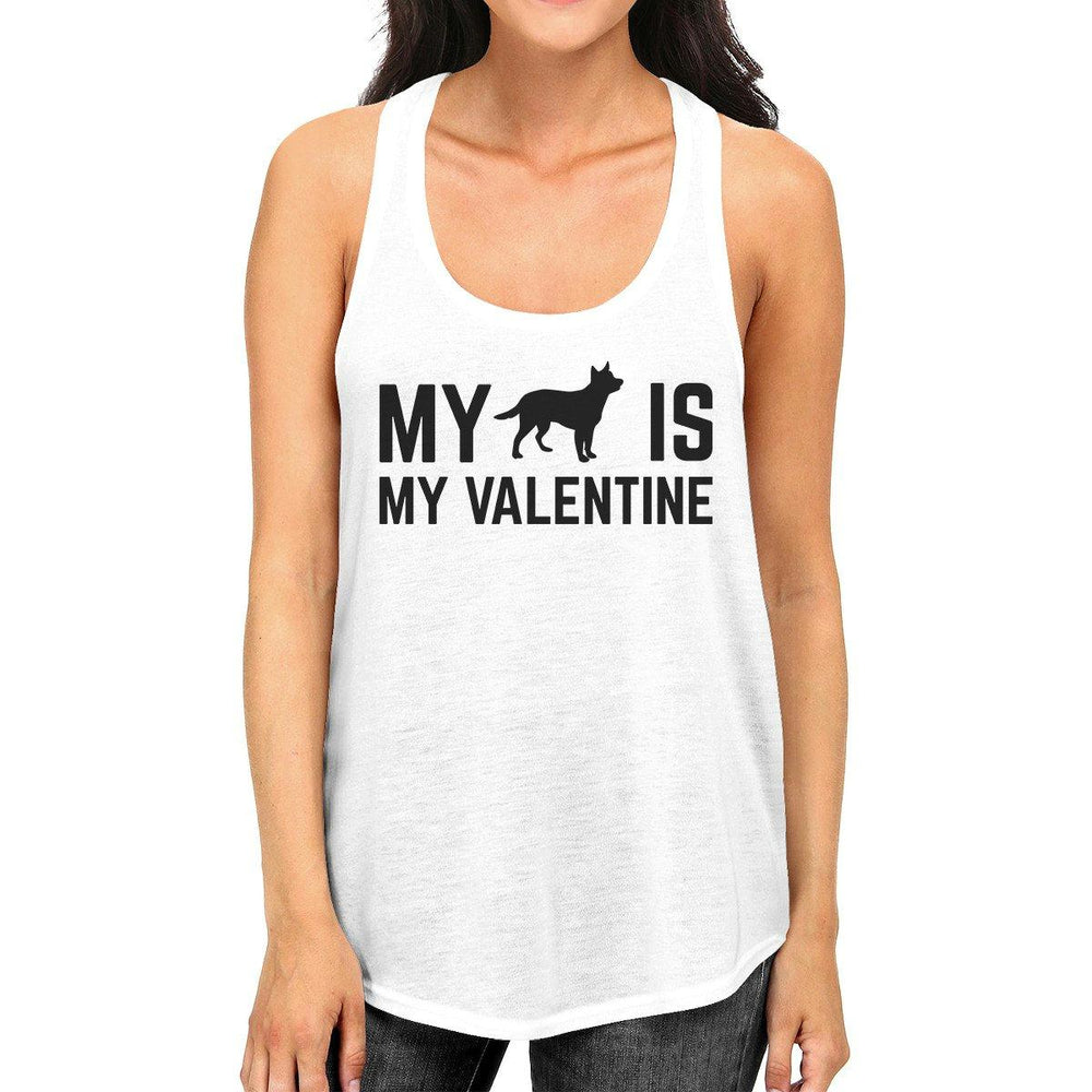 My Dog My Valentine Womens Tank Top Cute Dog Graphic For Dog Owners