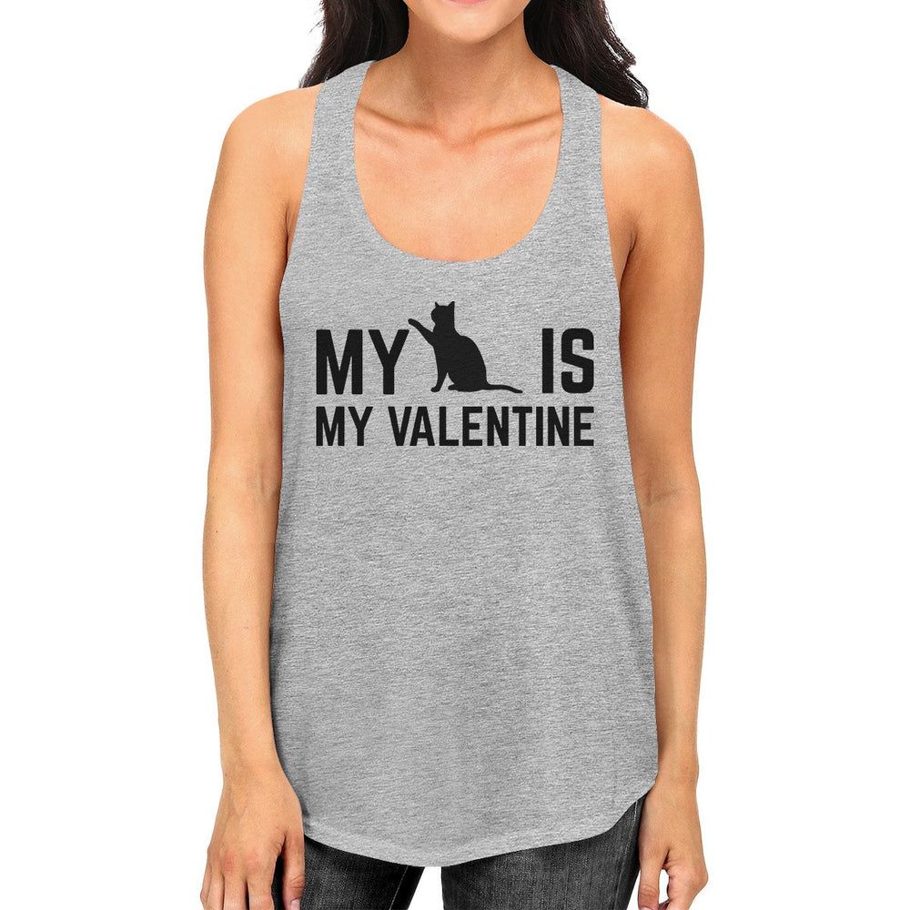 My Cat My Valentine Women's Funny Graphic Tank Top For Cat Lovers