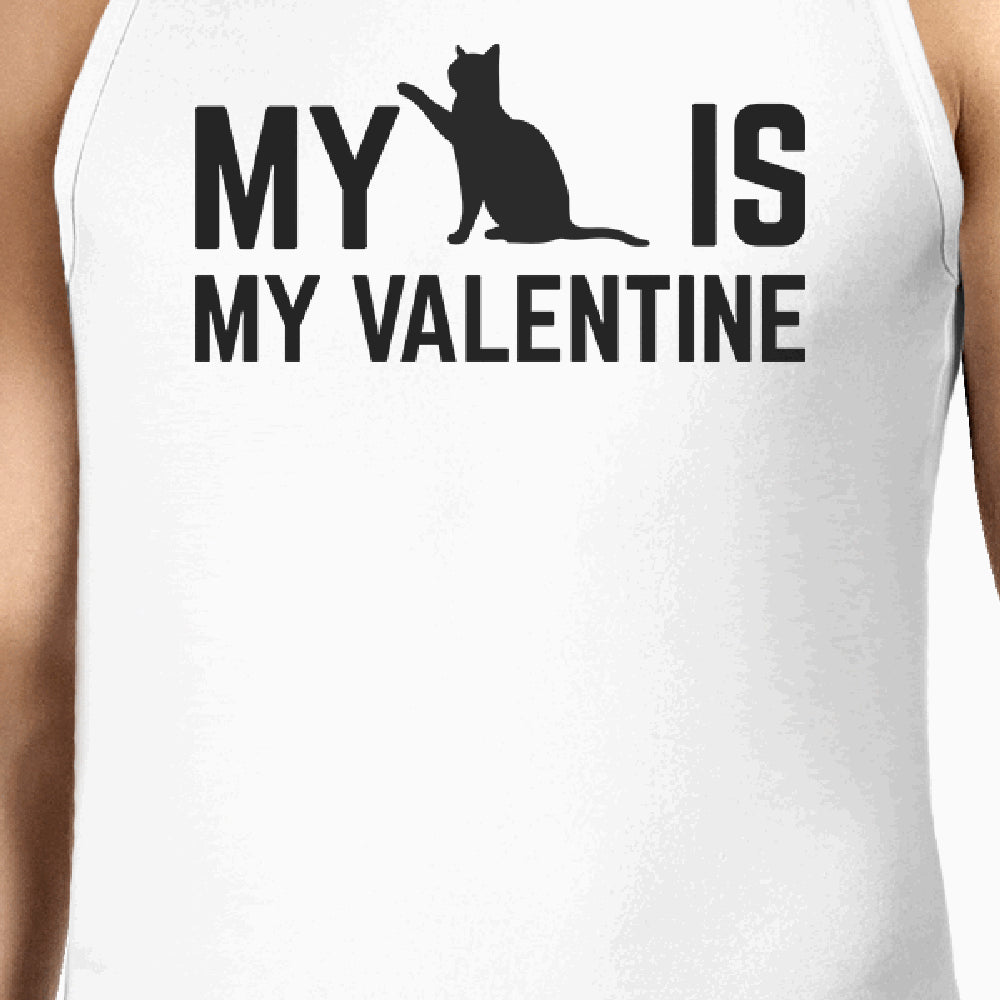 My Cat My Valentine Mens Tanktop Funny Graphic For Cat Lovers