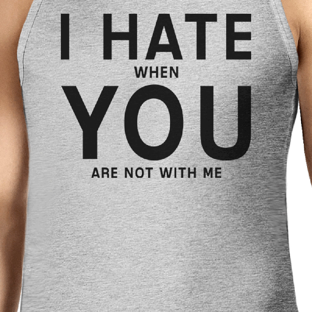 I Hate You Mens Cotton Tank Top Funny Graphic Tanks Cute Typography