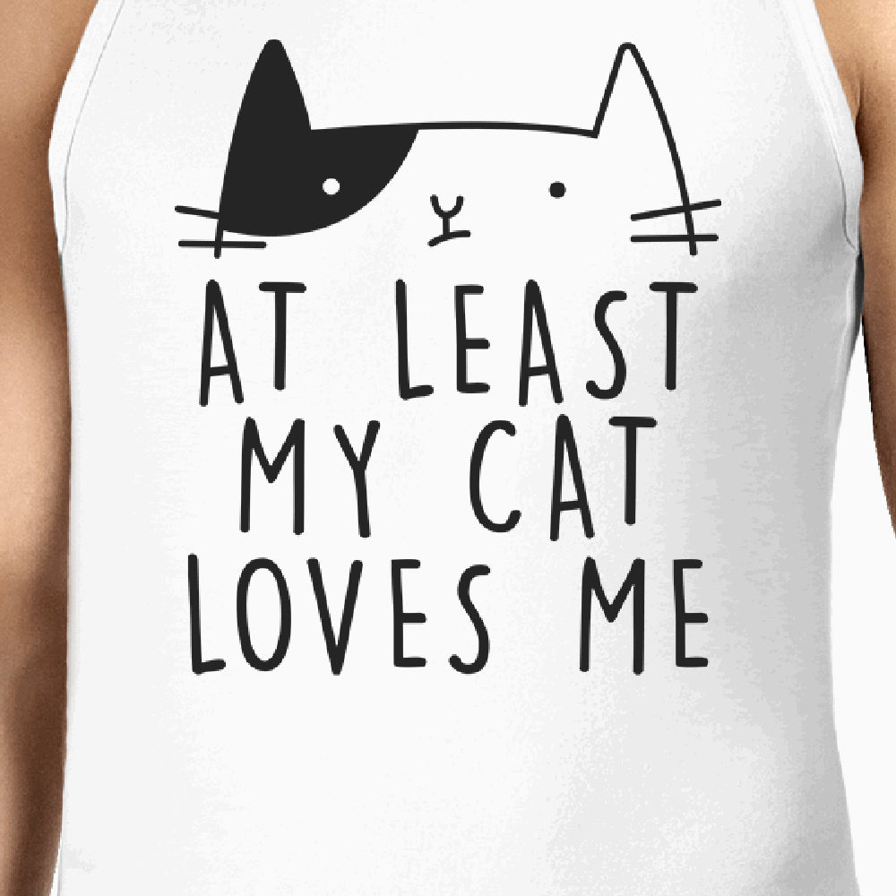 My Cat Loves Me Men's Sleeveless Tank Top Unique Cat Graphic