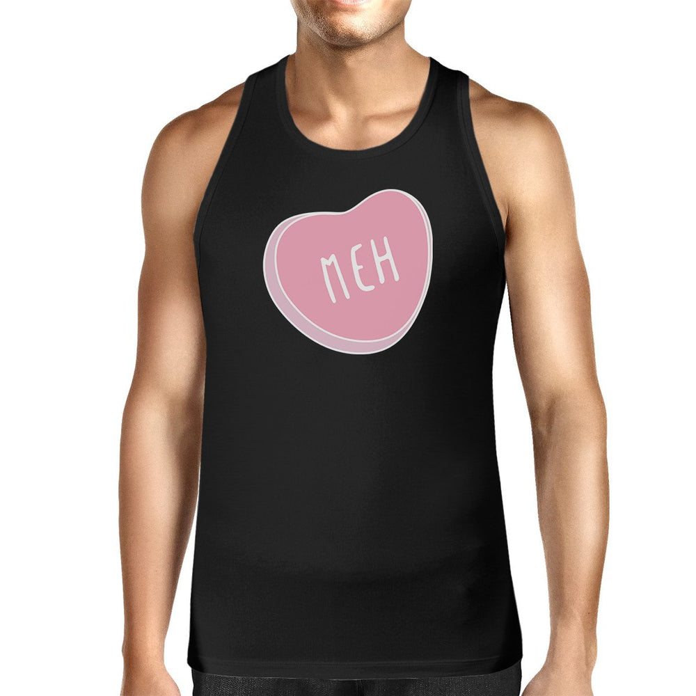 Meh Heart Men's Cotton Tank Top Lovely Design Heart Printed