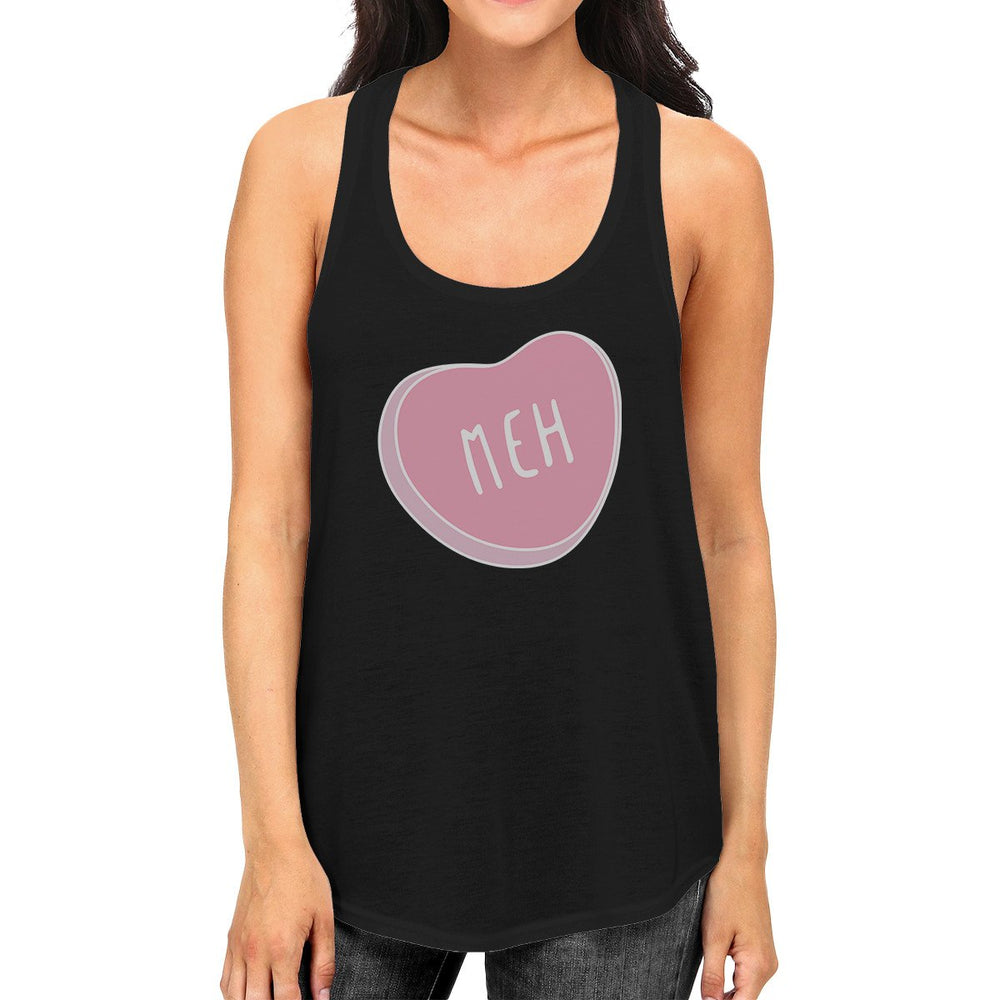 Meh Heart Womens Cotton TankTop Lovely Heart Graphic Gift For Her