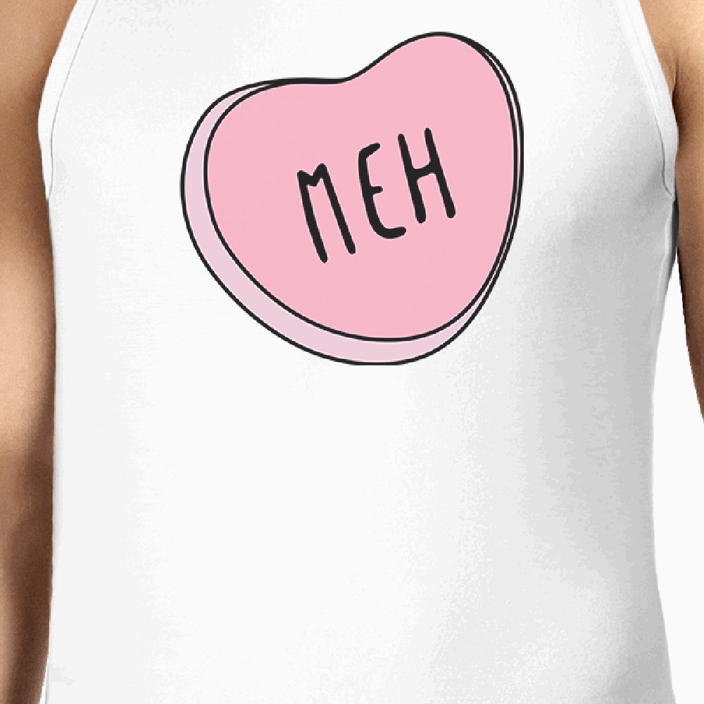 Meh Heart Men's Tank Top Lovely Heart Graphic Gift Ideas For Her