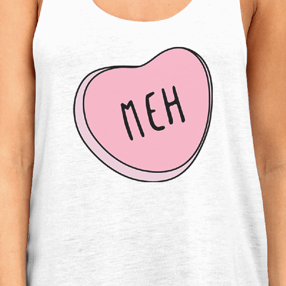 Meh Heart Women's Cotton Tank Top Lovely Design Heart Printed