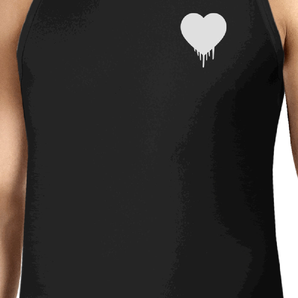 Melting Heart Men Tank Top Pocket Size Graphic Cute Heart Design