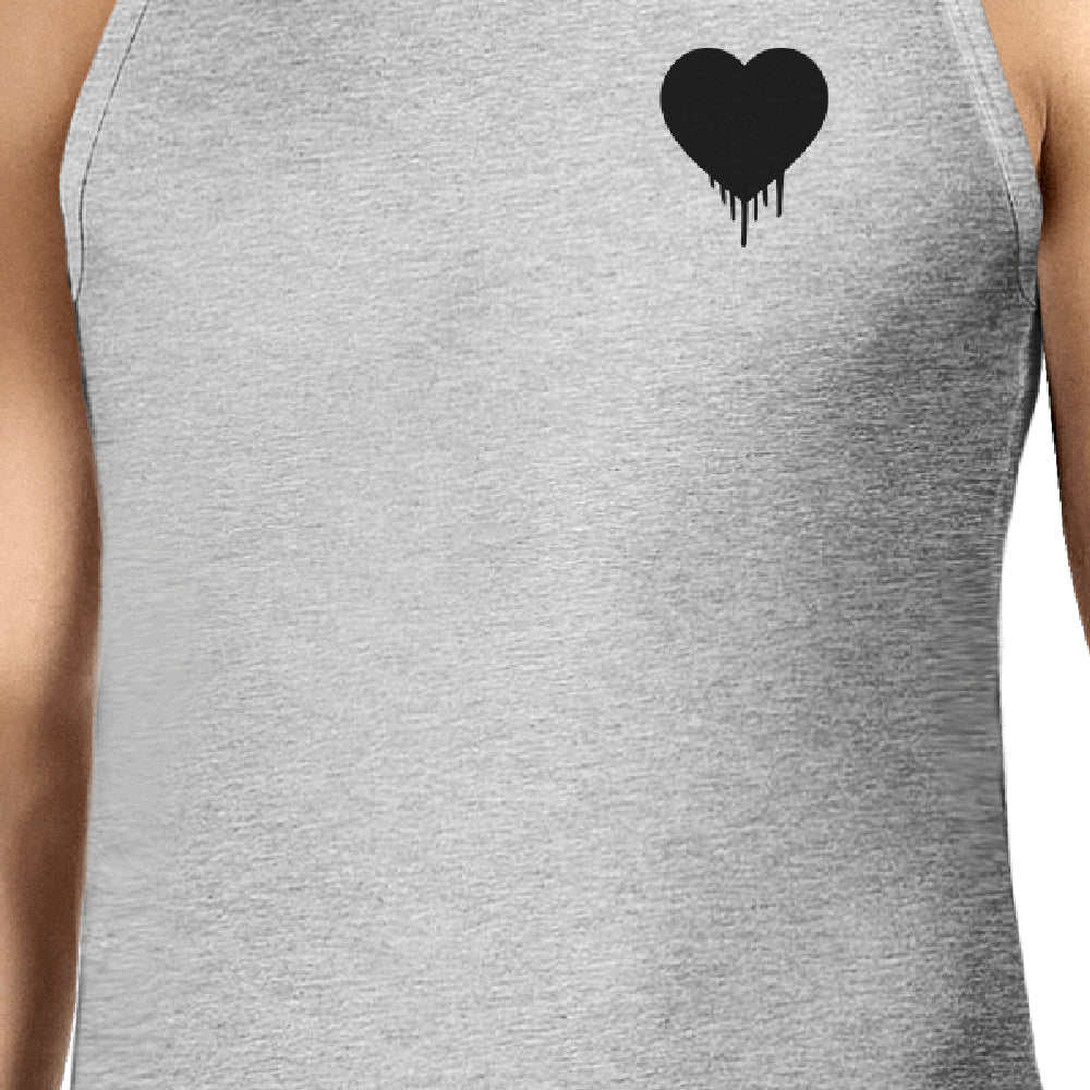 Melting Heart Men's Tank Top Pocket Size Graphic Cute Heart Design