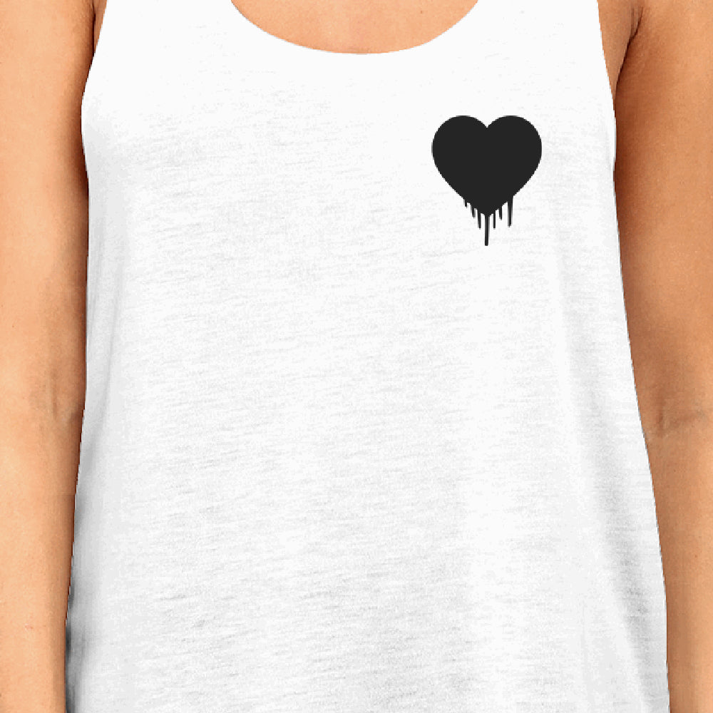 Melting Heart Womens Tank Top Pocket Size Graphic Cute Heart Design