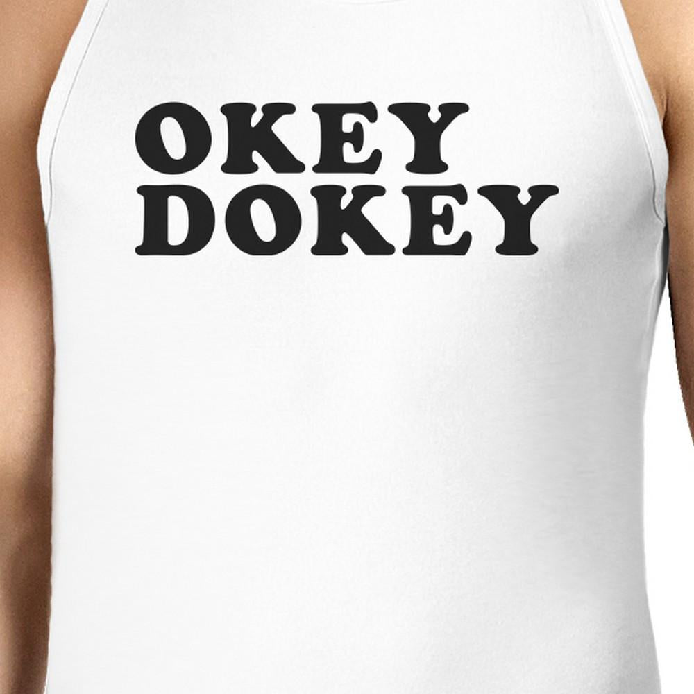 Okey Dokey Men's White Cotton Tank Top Simple Design Tanks For Men