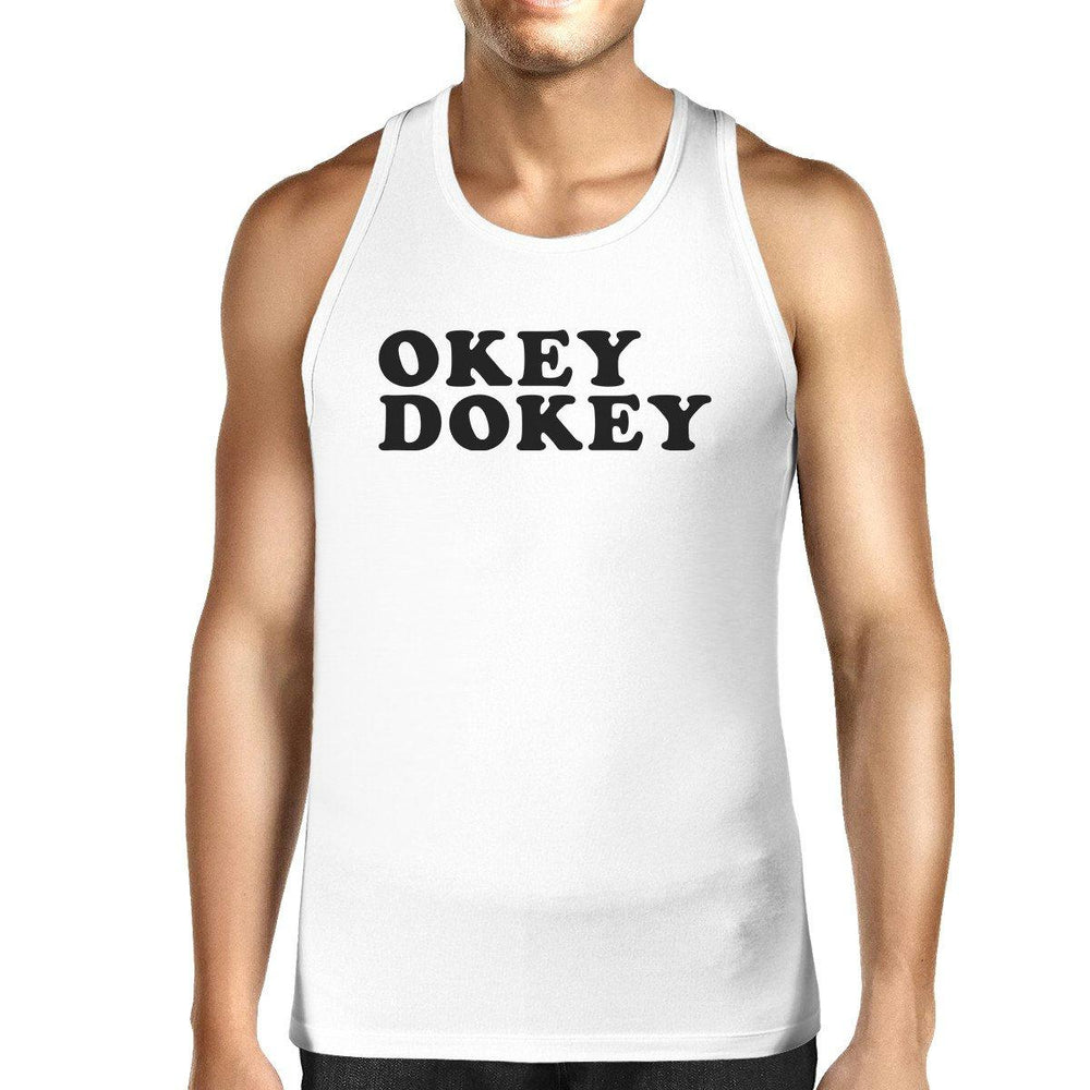 Okey Dokey Men's White Cotton Tank Top Simple Design Tanks For Men