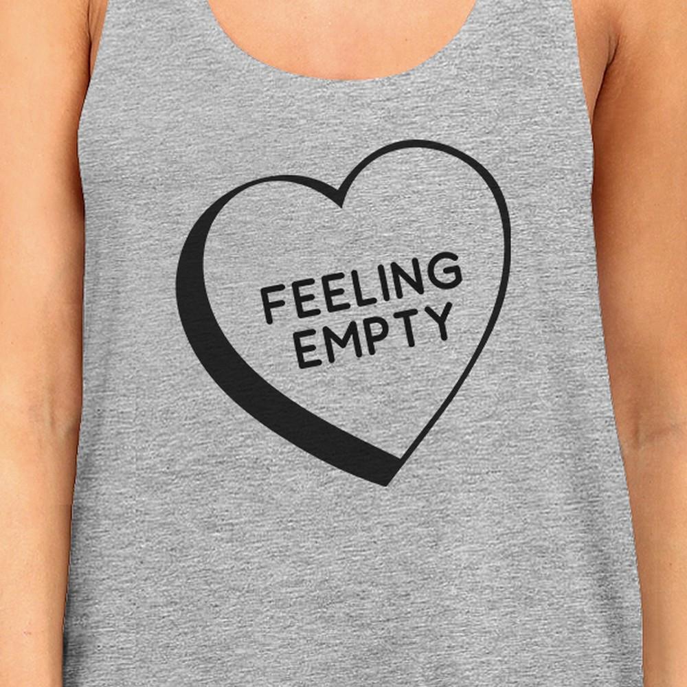 Feeling Empty Heart Women's Grey Unique Design Tanks Gifts For Her