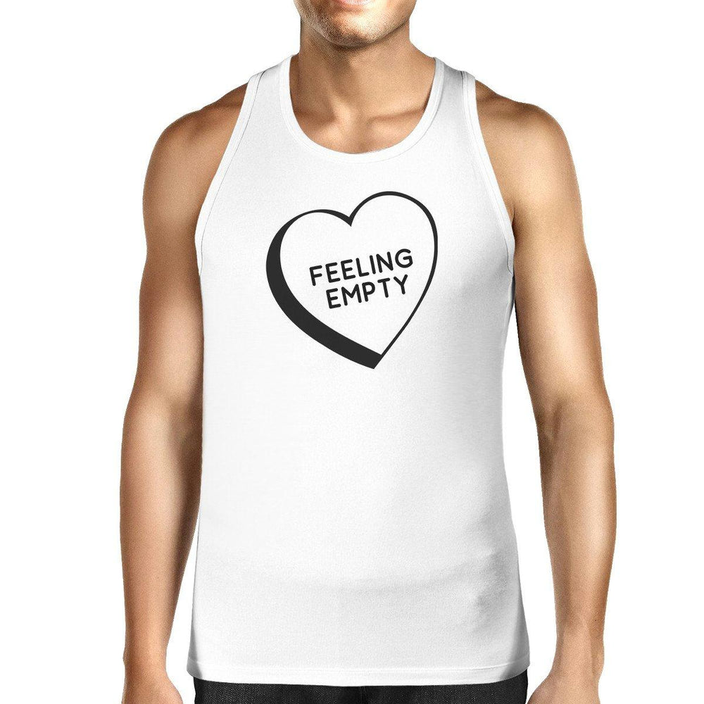 Feeling Empty Heart White Cotton Tanks For Men Humorous Design Top