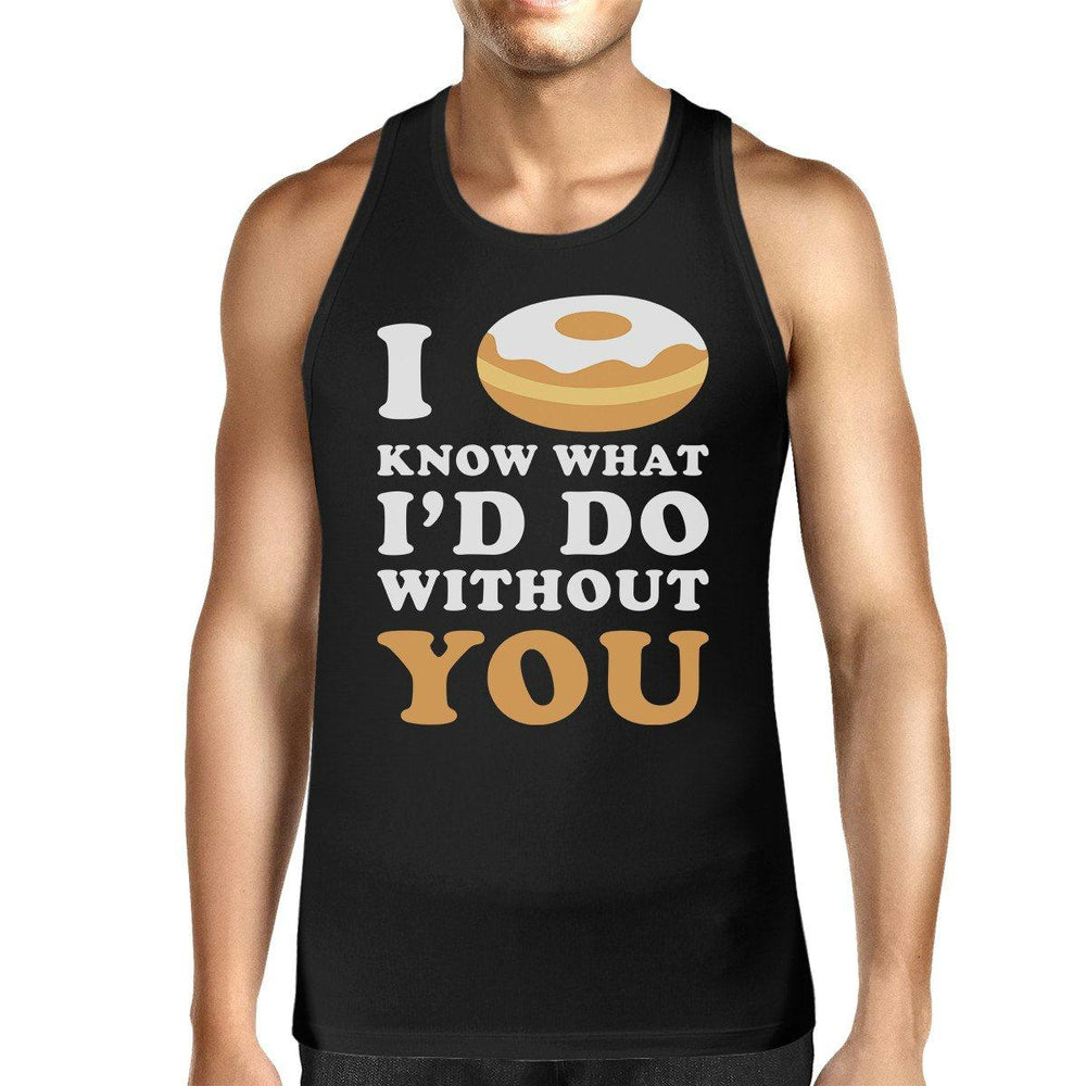 I Doughnut Know Men's Black Casual Graphic Tank Top Gifts For Him