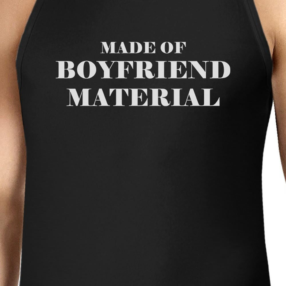 Boyfriend Material Black Sleeveless Top For Men Funny Design Top