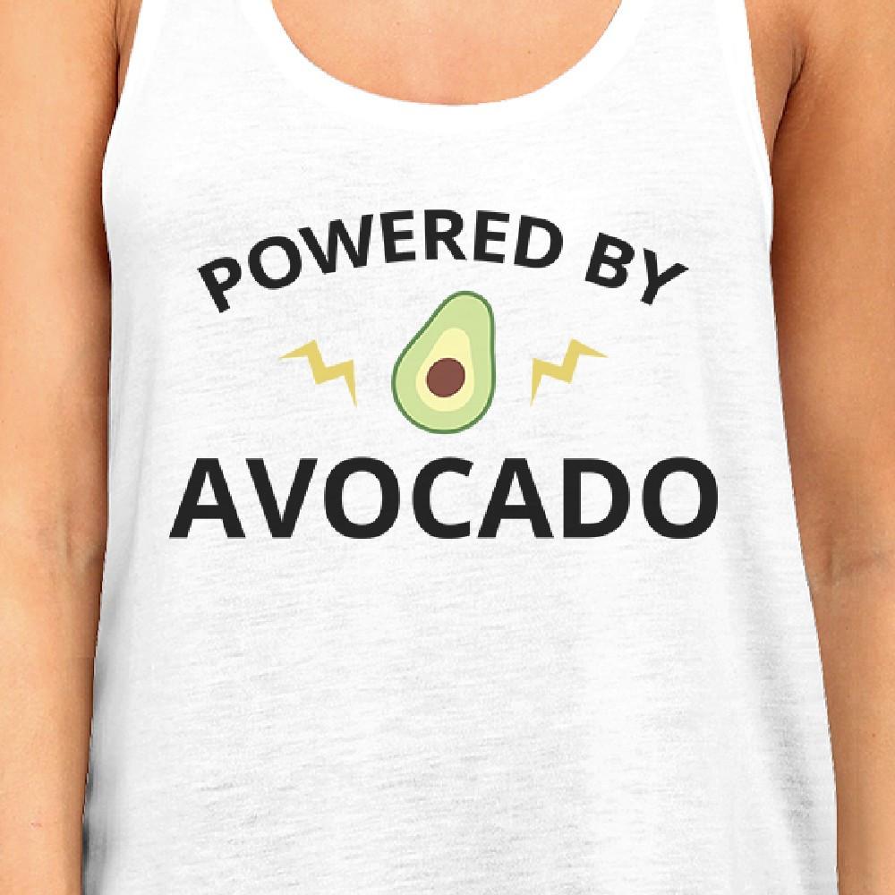 Powered By Avocado Women White Tank Top Gift For For Avocado Lovers